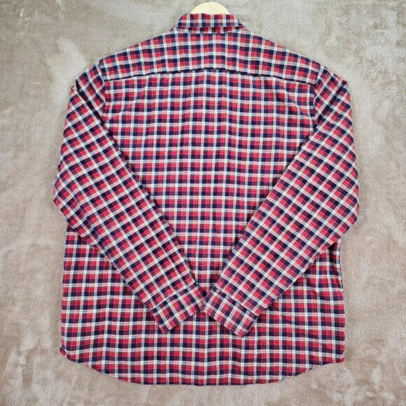 Denim & Supply Ralph Lauren Shirt Red Blue White Purple Plaid Mens Size XXL 2XL - Picture 3 of 12